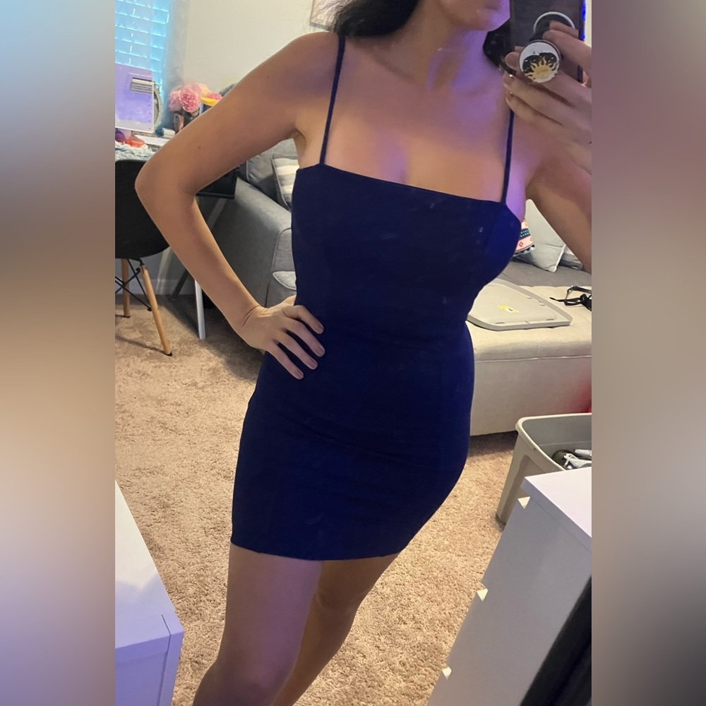 Navy blue mini dress